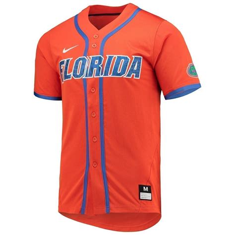 men's nike orange florida gators full-button replica baseball jersey|nike orange jersey.